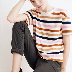 Madewell Easy Crop T-Shirt Beatrice Stripe NWT